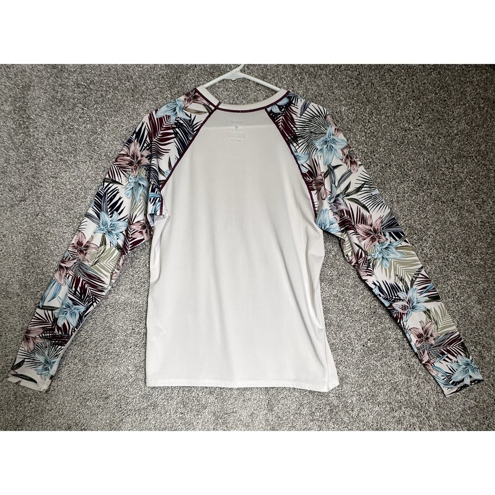 Hurley Rash Guard Womens Large Floral Long Sleeve UPF 50 Surf Swim - Picture 4 of 4